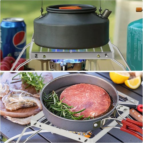 Portable Folding Campfire/Camping Grills,Heavy-Duty 304 Stainless Steel Grates, with Carrying Bags, for Camping, Picnics, Fire Pit Cooking, Outdoor Adventures