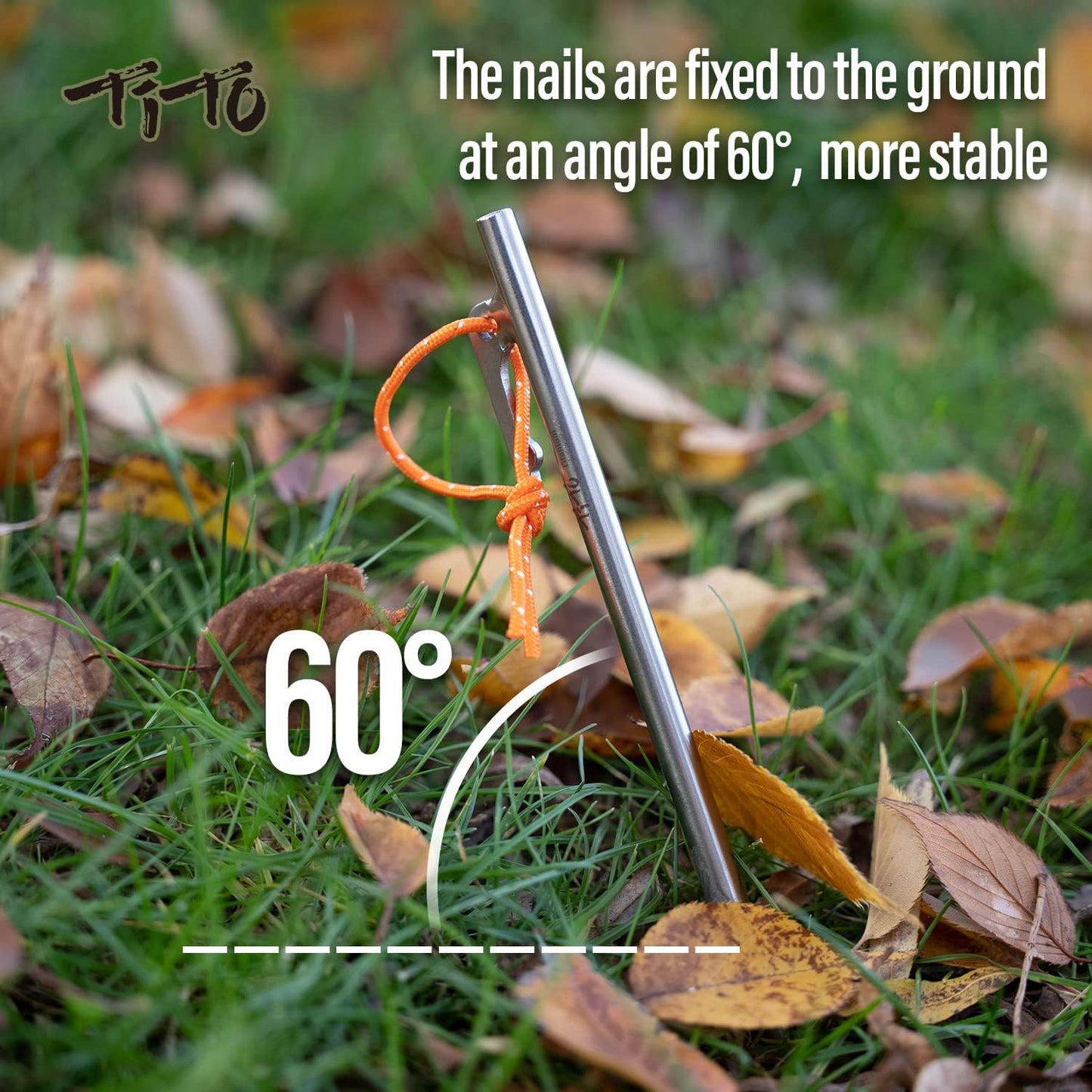 TiTo Titanium Tent Pegs Stakes Lightweight Snowfield Grassland Heavy Duty Tent Nails for Outdoor Camping Hiking and Plant Support Garden Stakes 4pcs/6pcs (7×200mm-6pcs)