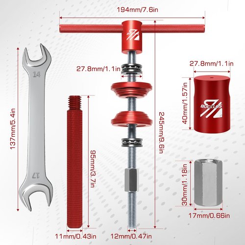 BUCKLOS Bike Headset Press-in Tool, Bottom Bracket Install Tool Kit, Bearing Press Tool, Bicycle Repair Accessories Suitable for Most Bike headsets and Some Press-in Bottom Brackets