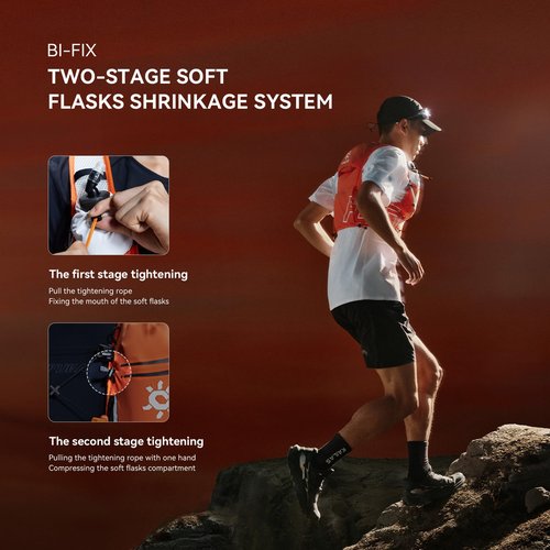 KAILAS FUGA AIR 8 Ⅳ Running Hydration Vest Hydration Pack Lightweight with Two TPU Water Bladders for Women Men Trail Cycling Hiking FUGA Orange L