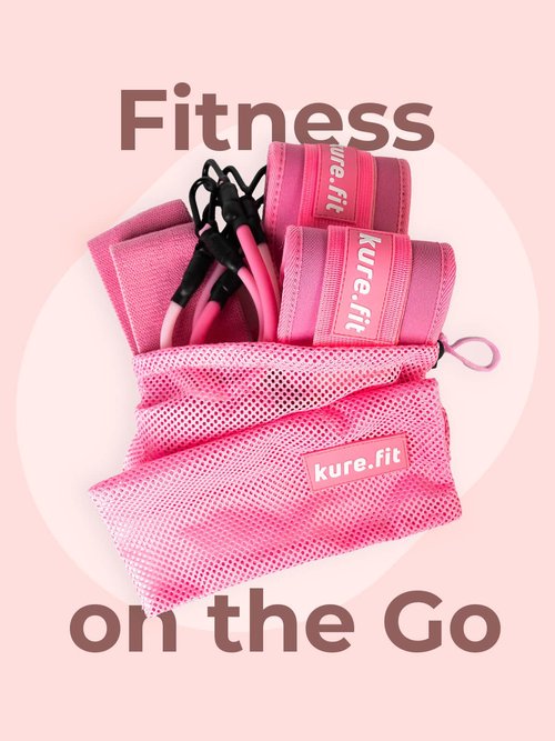 kure.fit Wrist & Ankle Weights (Pink) + Ankle Resistance Bands Cuffs (Pink) Bundle