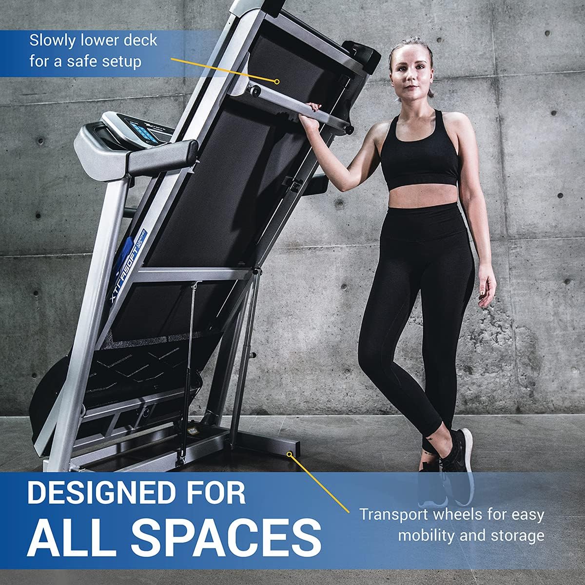 XTERRA Fitness Sport Series Premium Folding Smart Treadmill, Handlebar Speed and Incline Controls, Large XTRASoft Cushioned Running Deck, Built-in FTMS-Enabled Bluetooth with XTERRA+ Fitness App