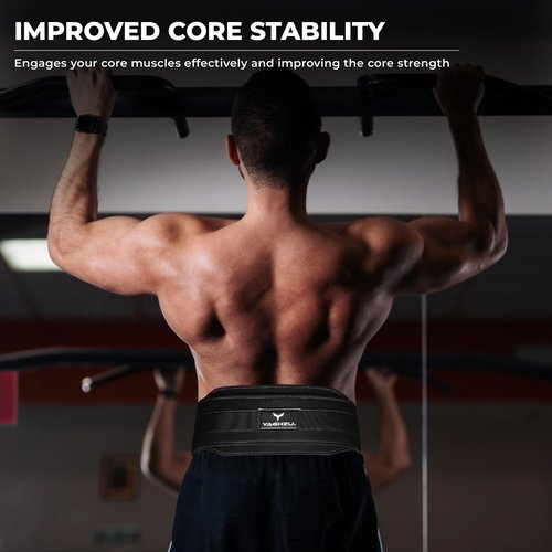YAGHZU Dip Belt with Chain – Weighted Pull Up Belt, Dip Weight Belt, Weightlifting Belt for Pullups, Squats, and Dips, Belt Squat Attachment Ideal Weight Belt for Pullups, Weightlifting, and Gym Workouts (Black)