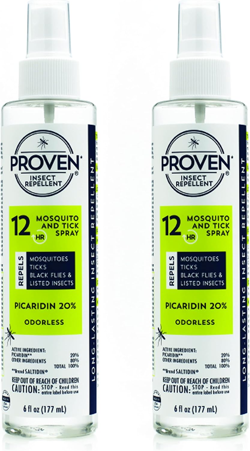 Proven Insect Repellent Spray, Keep Mosquitoes, Ticks and Flies Off, DEET Alternative Repellent, Up to 12-Hour Protection, Great for Camping or Hiking, 6 Ounce, Odorless Spray
