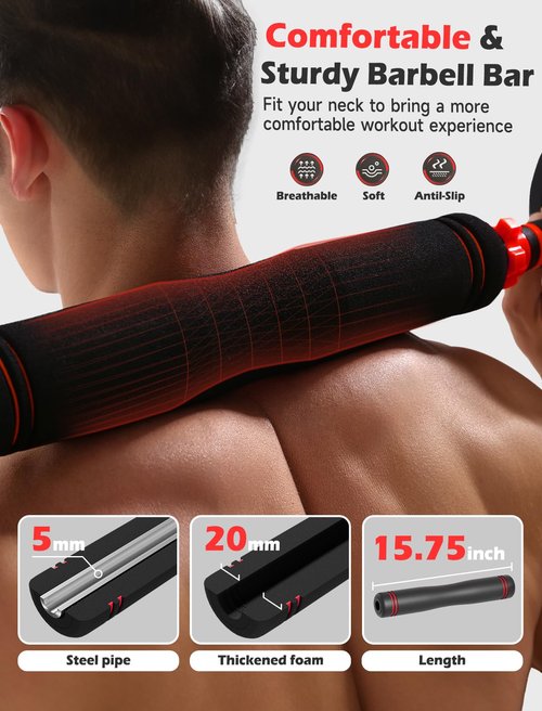 UKEEP Adjustable Dumbbell Set, 55/70/90lbs Free Weight Set with Connector, 3 in1 Dumbbells Set Used as Dumbbell/Barbell/Kettlebell, Fitness Exercises for Home Gym Suitable Men/Women