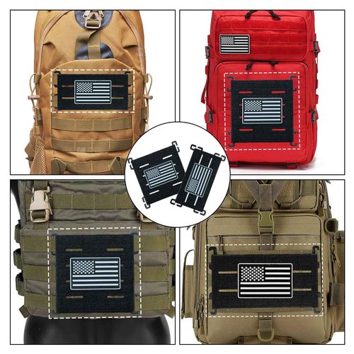 Molle Hook & Loop Tactical Pad Panel Attachment,2 Pack Laser Cutting Molle Patch Display Holder Adapter for Backpack