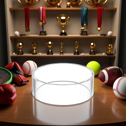 Transparent Acrylic Display Stand Clear Holder，Be used for Memorabilia Display and Storage Plastic Round Display Stands for Golf Ball Baseball Softball Tennis Football Ball Storage Holder Rack