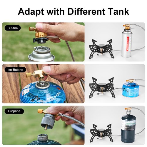 Odoland 3800W Portable Camping Stove Lightweight Gas Stove Collapsible Backpacking Stove with EVA Box for Outdoor Camping Cooking Hiking and Picnic