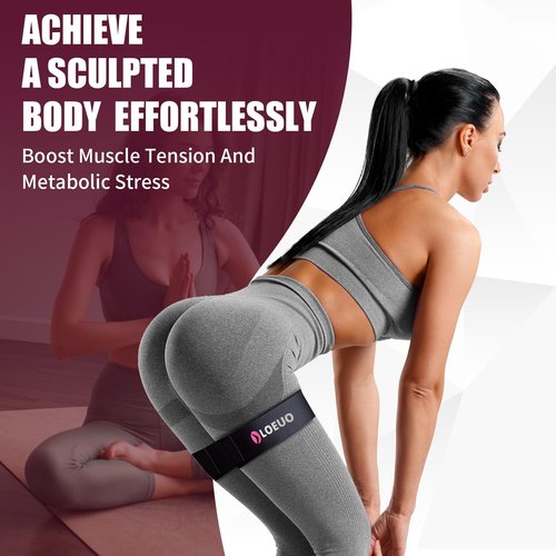 LOEUO Booty Bands for Working Out Glutes, Adjustable Blood Flow Restriction Bands with Non Slip for Workout Butt & Thigh Building, Occlusion Bands for Women and Men Glutes Easy to Carry