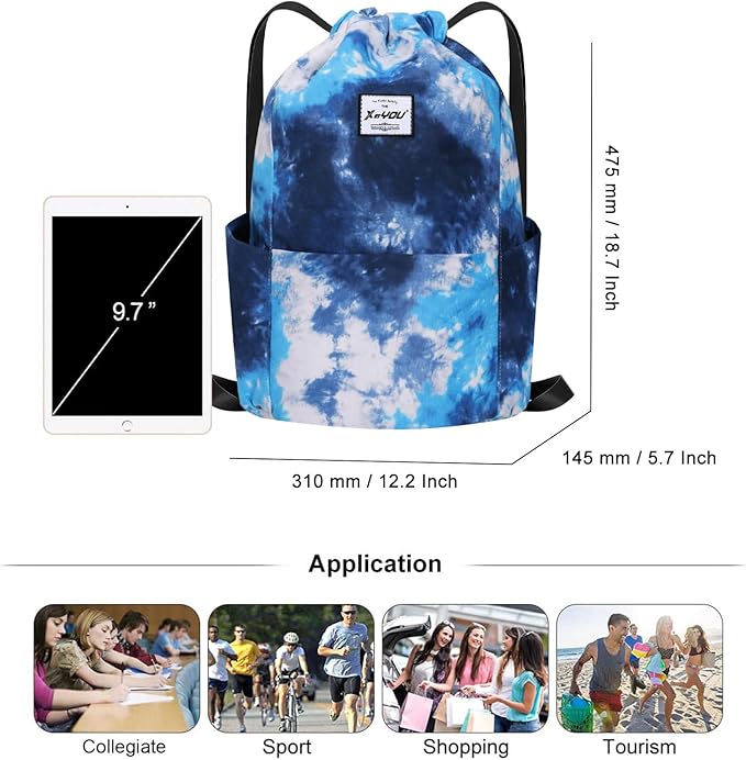 XEYOU Drawstring Sports Backpack Lightweight Gym Yoga Sackpack Shoulder Rucksack Casual Outdoor Daypack for Women and Men