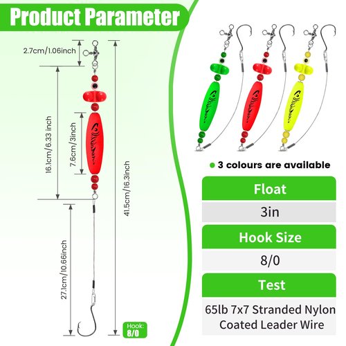 YOTO Santee Cooper Rig, Catfish Rig for Bank Fishing, Catfishing Tackle Rattler Floats, Chunky Rigs Catfish Equipment