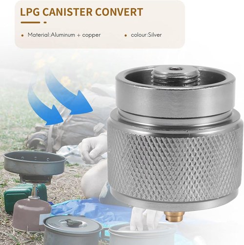 Propane Gas Tank Adapter Us Plug Outdoor Camping Stove Tank Converter for Mapp Gas Tank 1 Lb Cylinder Input Aluminum Alloy Camping Stoves