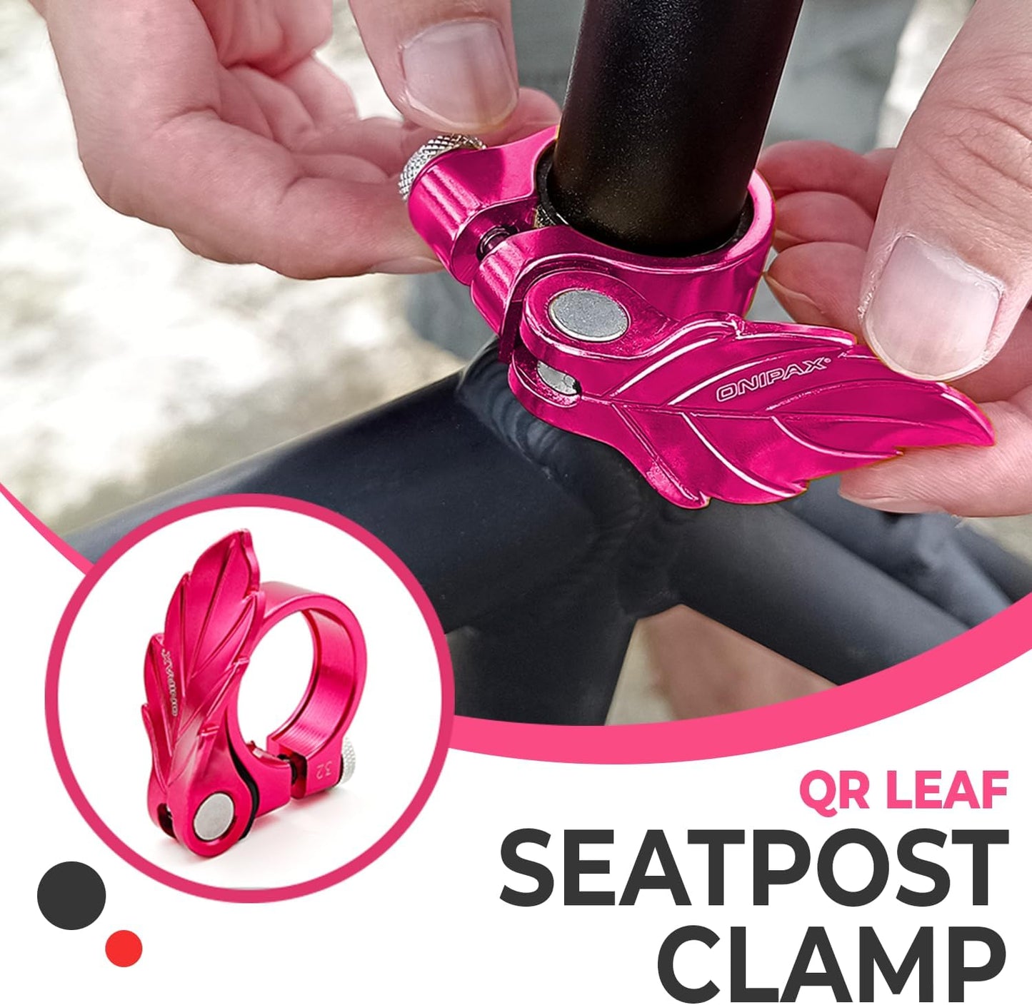 ONIPAX Bike Leaf Seatpost Quick Release Clamp Collar Aluminum Alloy 32mm/35mm