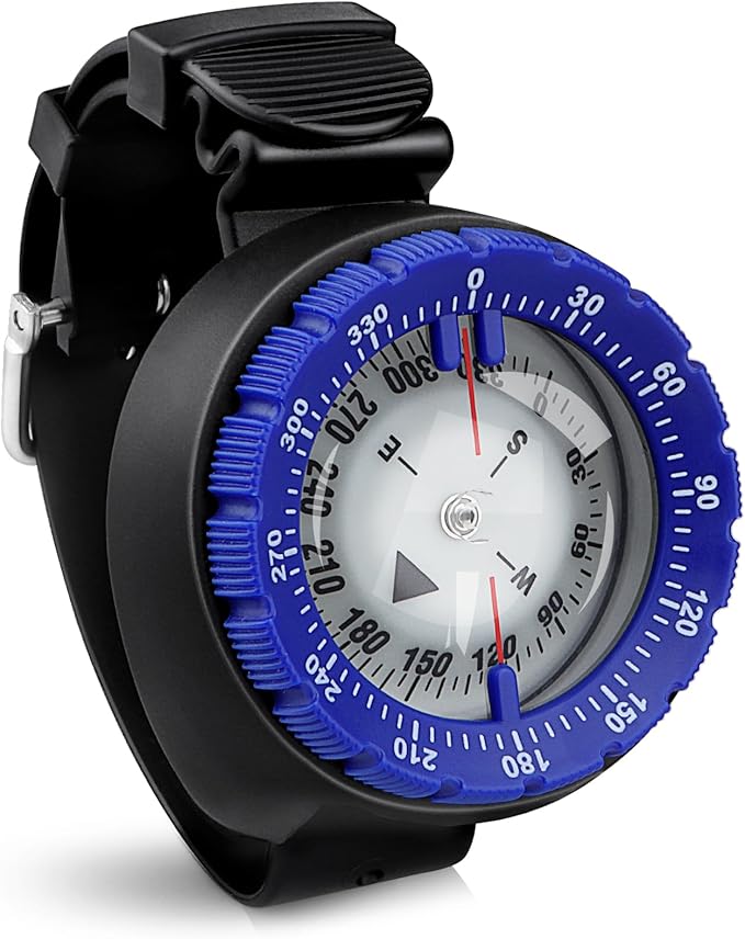 Scuba Compass, Professional Waterproof 5ATM Dive Wrist Compass with TPU Band for Outdoor Sports Diving, Sailing, Hiking, Survival Emergency