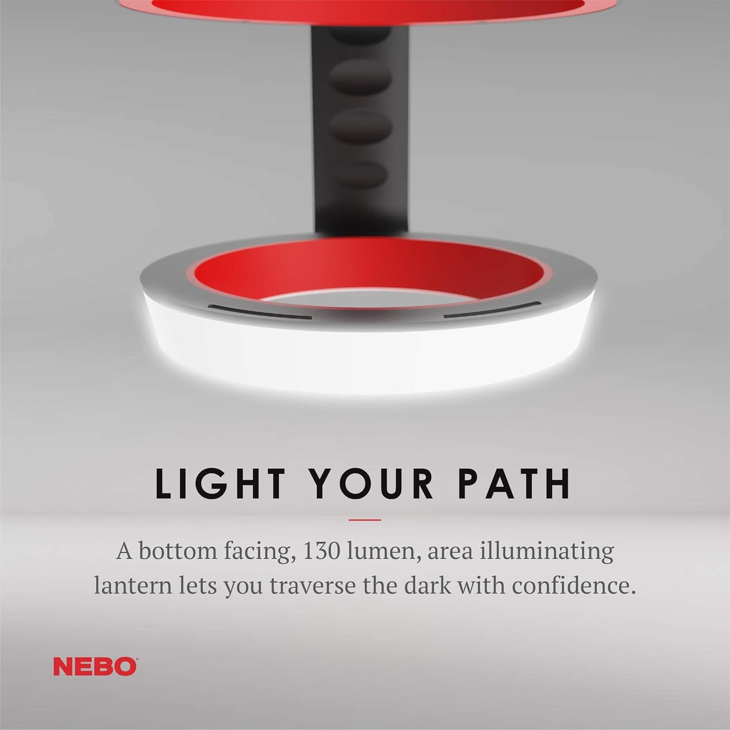 NEBO GLOW Tumbler Handle Light | 220 Lumens, 3 Light Modes, Fits 20 oz & 30 oz Coffee Tumblers, Water Resistant, Ergonomic Handle, LED Camping Lantern & Cup Cradle, Includes 3x AAA Batteries