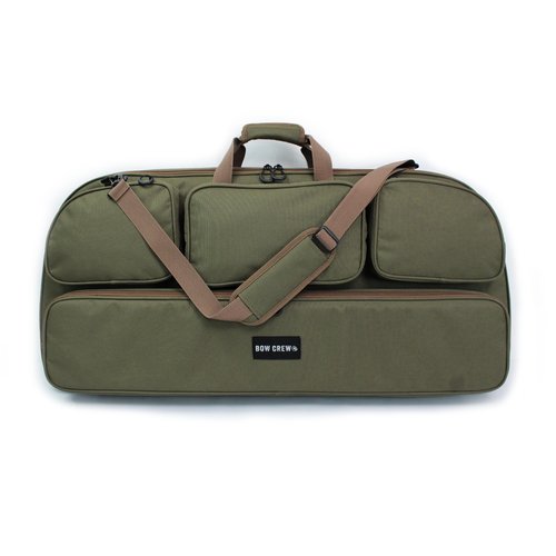 BOW CREW Cruiser Bow Case | Features Comfortable Carrying Options & Spacious Interior with Multiple Accessory Pockets | Durable, Lightweight Archery Case Protection for Your Bow | Moss Green
