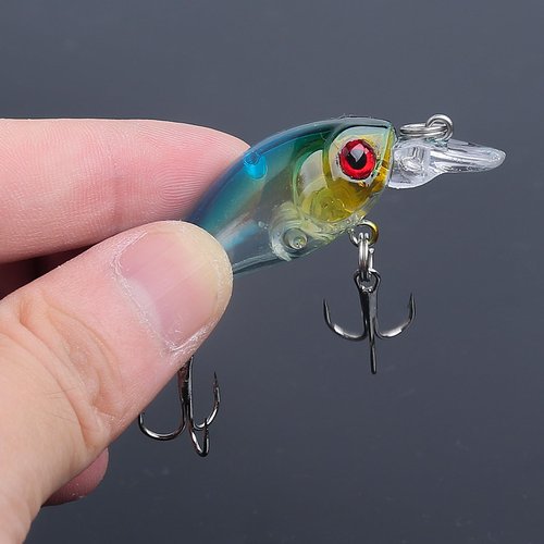 Realure 9 Pcs Minnow Bass Fishing Lures Set with Swivels, Wobbler Crankbaits with Treble Hooks, Sea Fishing Lures for Bass, Pike, Trout, Perch Lures, Hard (Mixed Colors)