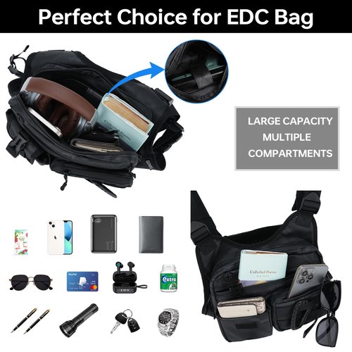 GEMIU Outdoor Sports Chest Bag for Men, Tactical Inspired Sports Utility Chest Pack Large Capacity Lightweight Front Running Vest for Men With Built-In Phone Holder EDC Bag for Hiking,Cycling