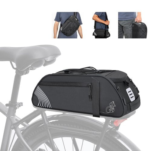 YEEGO DIRECT Bike Rack Bag, 14L Expandable Capacity Bike Bags for Bicycles Rear Rack,Waterproof Bike Trunk Bag, Bike Panniers Reflective Design, Crossbody Shoulder Bag for Commuting Outings