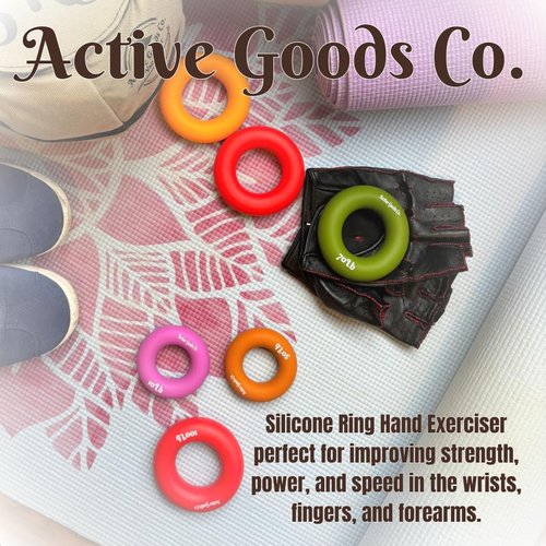 ActiveGoodsCo Hand & Forearm Exerciser - Single ring or Set, Resistance 10-120Lb, Diameter 2.5-3,5in. Visit to see more options (Single 150Lb-3.5in Black)