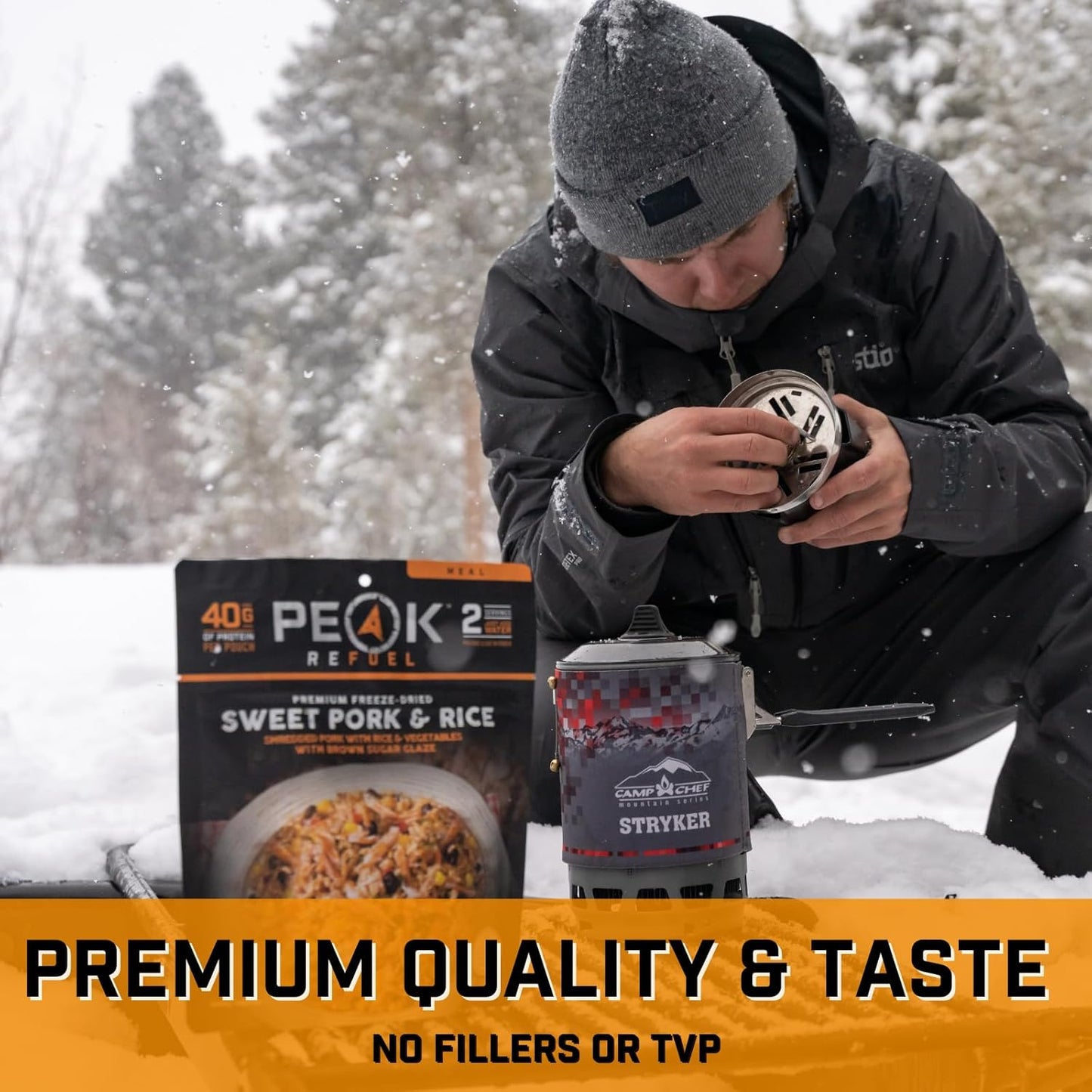 Peak Refuel Sweet Pork and Rice | Freeze Dried Hiking, Backpacking and Camping Meals | Amazing Taste | Real Meat | High-Protein | Quick Prep Food