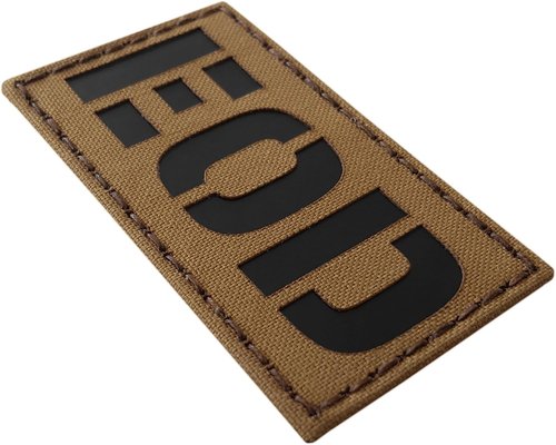 Infrared IR EOD Explosive Ordnance Disposal Bomb Squad 3.5x2 Tactical Morale Hook Patch (Coyote Brown)