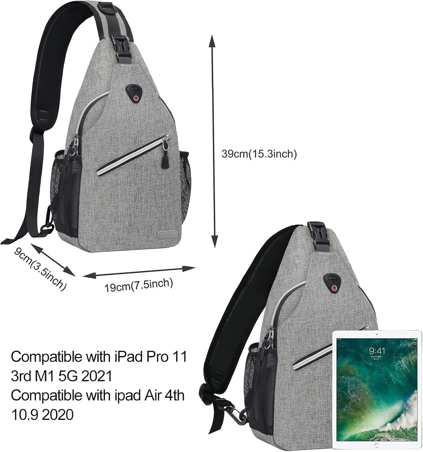 MOSISO Sling Backpack, Multipurpose Crossbody Shoulder Bag Travel Hiking Daypack
