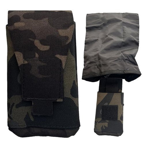 Tactical Dump Pouch for Belt Magazine Utility Pouch Folding Dump Bag Military Holster Bag Outdoor for Airsoft Paintball Hunting Gear (Black Camo)