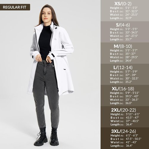 baleaf Women's Long Rain Coat Packable Waterproof Windbreaker Lightweight Cycling Jacket with Hood White M