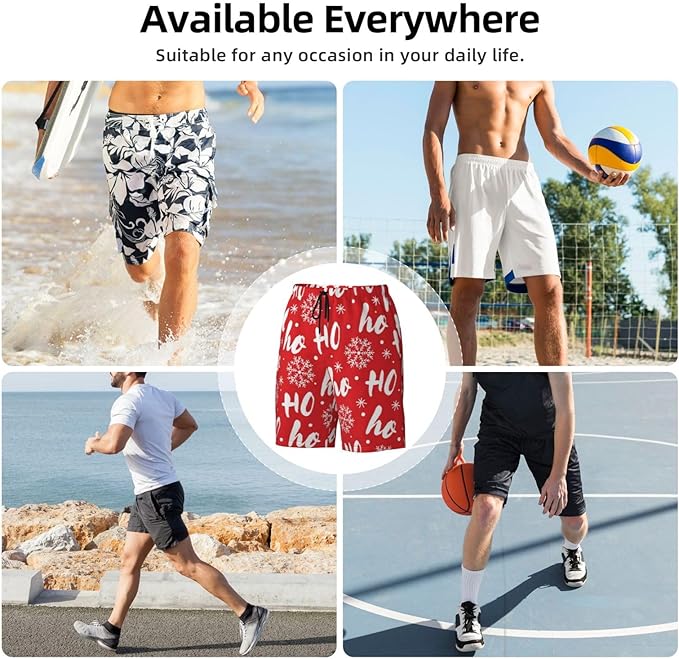 Mens Swim Trunks with Mesh Lining,Quick Dry Swimsuit Board Shorts Beach Pants Swimwear Bathing Suits