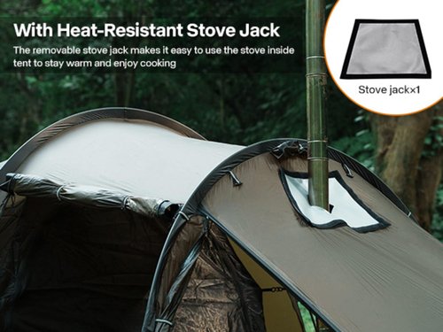 Hot Tent with Stove Jack for 1-2 Person Camping Tent Winter Tent 4 Season Tent Backpacking for Camping Hiking Hunting Fishing Waterproof Windproof + Hot Tent Stove Jack