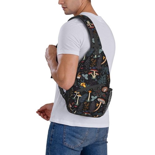 Vasietrng Mushroom Gifts Mushroom Backpack Crossbody Bag Sling Bag for Women Men Travel Hiking Daypack Chest Shoulder
