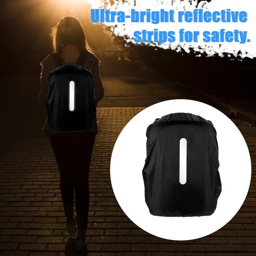 Waterproof Backpack Rain Cover with Reflective Strip, Portable Anti Slip Rain Cover for Backpack, Waterproof Ultralight Backpack Cover for Hiking, Camping, Traveling (26-40L)