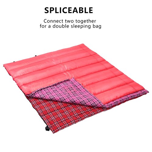 BISINNA Cotton Flannel Sleeping Bag for Adults Backpacking Camping Sleeping Bag 3 Season Envelope Sleeping Bags for Hiking