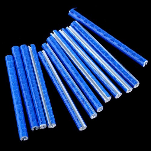 Alomejor Wheel Reflector Mount Clips for Spokes, Reflective Strips for Night Cycling Riding Safety with Warning Reflective Tube (Blue)