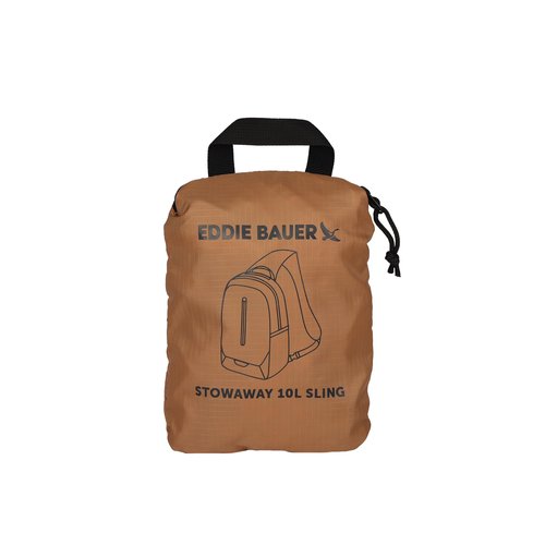 Eddie Bauer Stowaway Packable Sling Bag | Foldable | Travel | Outdoor | Lightweight | Compact | Everyday Carry | Ripstop Nylon | 10L - Tobacco