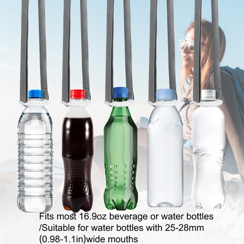Generic 4 Pack Water Bottle Holder Lanyard, Adjustable Shoulder Strap for 16.9 fl oz Bottles, White