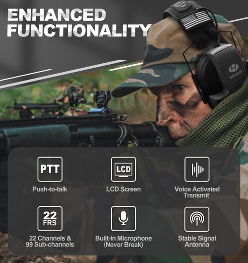 Hocazor 2 Pack W01 Walkie Talkies Compatible with Walker's Razor Slim Electronic Ear Muffs, Outdoors Hunting Shooting Construction Sites Work Shop