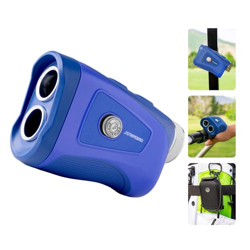 Stripebird - Pro Tour Golf Rangefinder with Slope (Blue) - Range Finder Golf with Ultra-Strength Magnet - Laser Rangefinder w/Slope Technology & Flag Pole Lock Vibration - Golf Range Finder