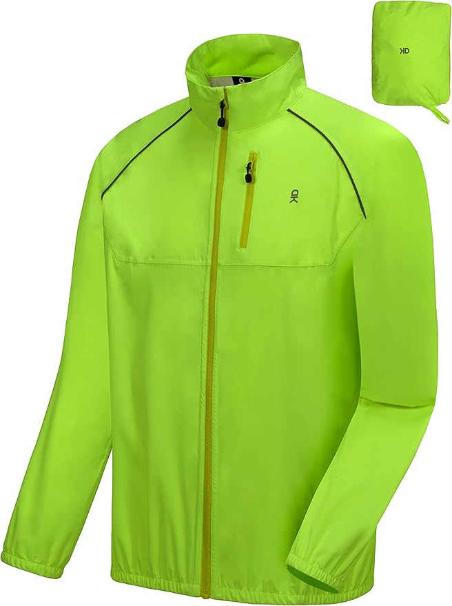 Little Donkey Andy Men's Cycling Jacket, Waterproof Lightweight Windbreaker, Packable