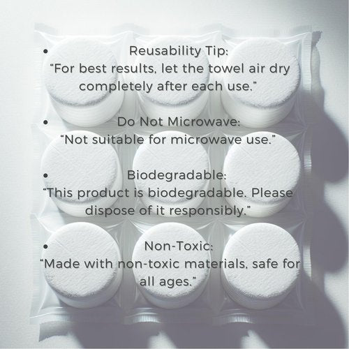 50 PCS｜(Compressed 0.9")(Expand11.8"*11.8")｜Compressed Towel｜Premium Disposable Washcloths ｜Travel｜Face ｜Hand Washing｜Extra soft ｜Thick Large｜Camping｜Hiking｜Backpacking｜Eco-Friendly｜