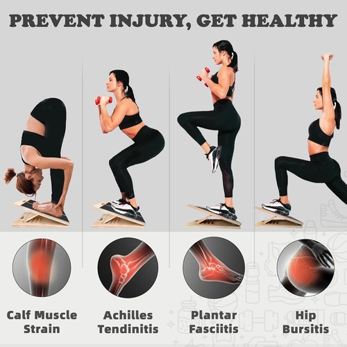 OiZenhio Portable Slant Board for Calf Stretching Squats Calf Stretcher Physical Therapy Equipment Adjustable Incline Board for Knees Ankle Heel Feet Leg