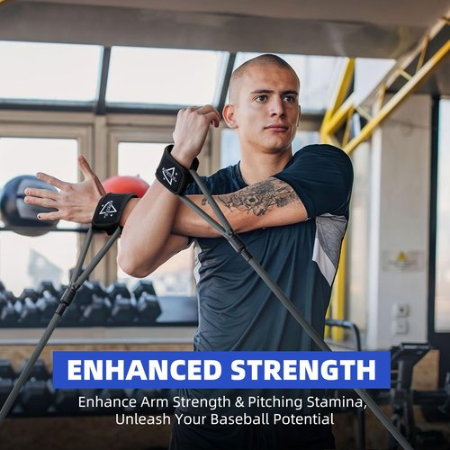 Baseball Resistance Bands - Arm Strengthening Trainer for Pitchers & Players, Softball Pitching Equipment & Sports Accessories - Grey
