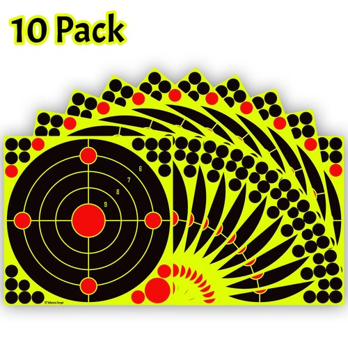 LikeLety 10 Pack 12x12 Inch Splatter Adhesive Targets Stickers for Outdoor Indoor Shooting Practice