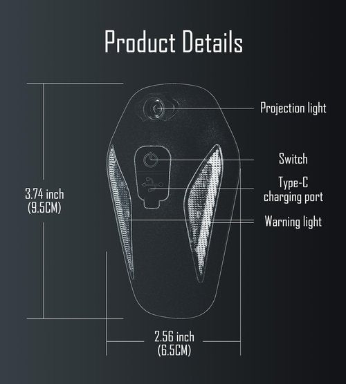 Bike Tail Light for Night Riding, Rear Bike Light Rechargeable, Road Mountain Cycling Accessories for Adults, Bicycle Lights Rear with Projection Reminder