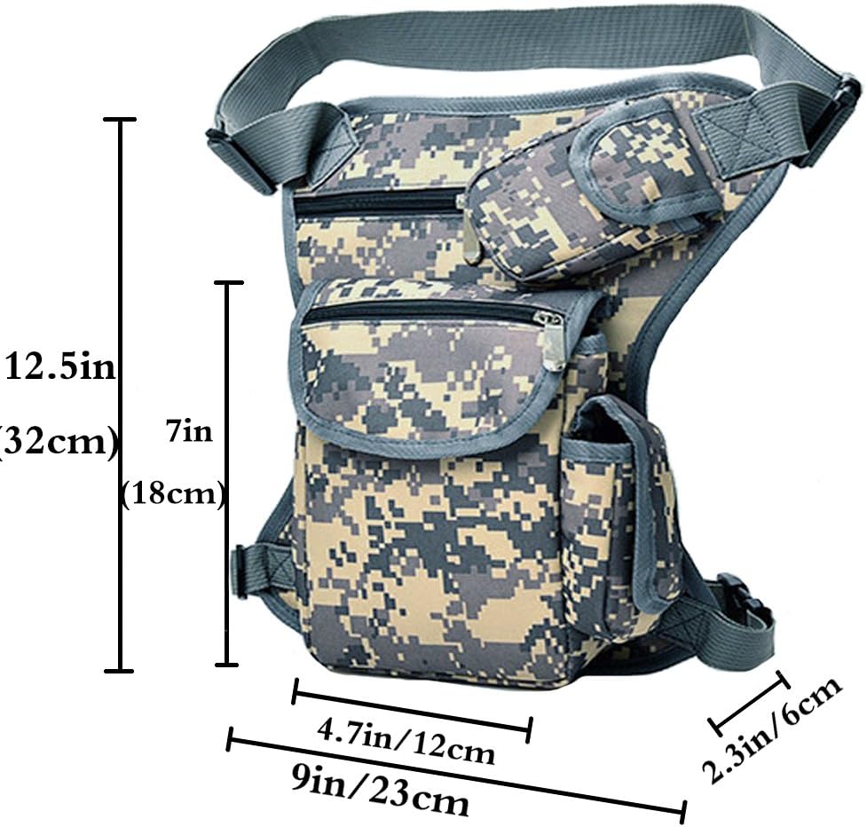 Small Multi-Purpose Drop Waist Leg Bag Canvas Utility Tactical Hip Molle Pack Sport Camping Hiking Motorcycle Racing Thigh Pouch Army Green