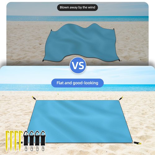 JKGOO 8 Piece 5.7in Beach Outdoor Picnic Holder -with Picnic Mat Clips and Tent Stakes,Beach Blanket Stakes,Tent Accessories,Sand Stakes,Great for Outdoor Camping Essentials (Blanket not Included)