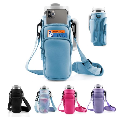 WNGERGOU Water Bottle Carrier Bag with Phone Pocket for Stanley, Water Bottle Holder with Strap for Stanley Accessories 30 oz, Stanley Cup Accessories Total 3 Pockets, Stanley Cup Bag