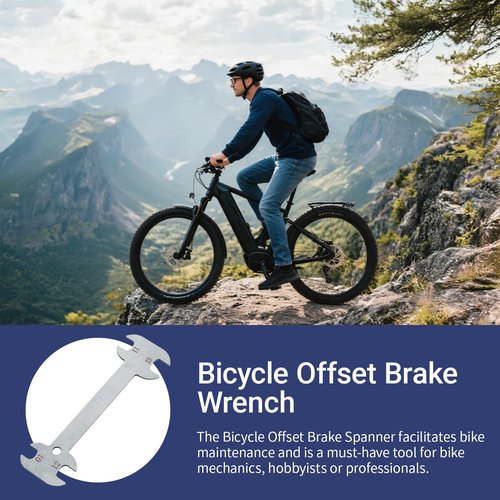 Ziyuan Bicycle Offset Brake Wrench Tool for Adjust Side Pull and Dual Pivot Brakes,Thin Style, Silvery