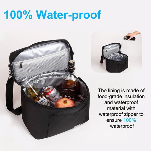 Soft Cooler Bag 15 Cans, Insulated Leak Proof Cooler with Waterproof Zipper, Portable Cooler Bag for Man/Women, Collapsible Lunch Bag for Day Trip,Picnic,Camping,Beach